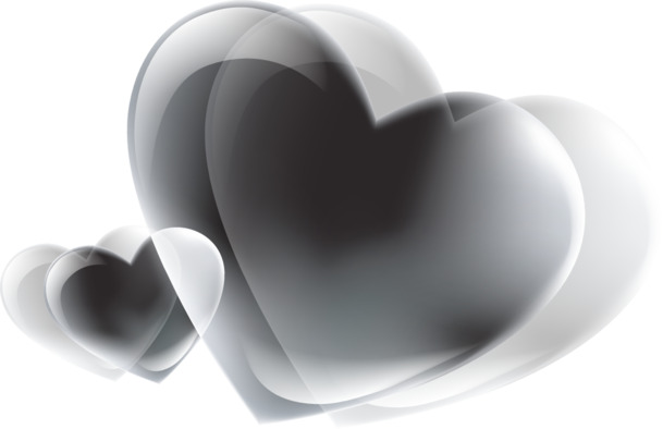 灰色创意爱心高清PNG透明图-情人节节日元素设计素材免费下载