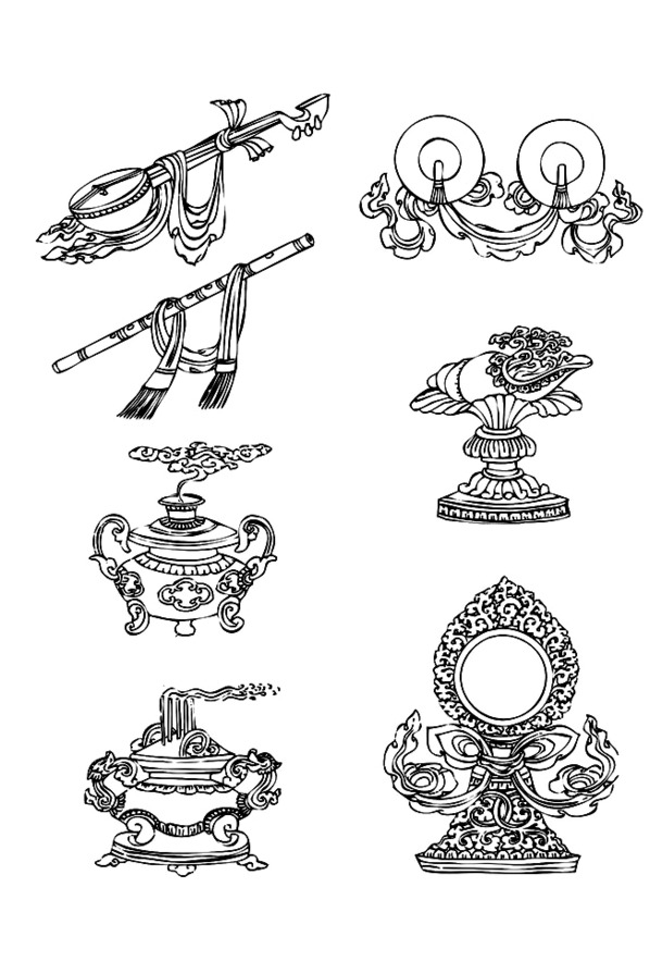 藏族文化素材矢量