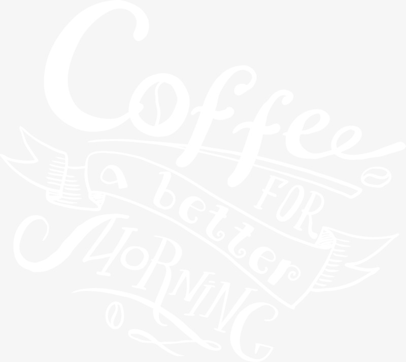 白色咖啡艺术字高清PNG透明背景设计素材免费下载