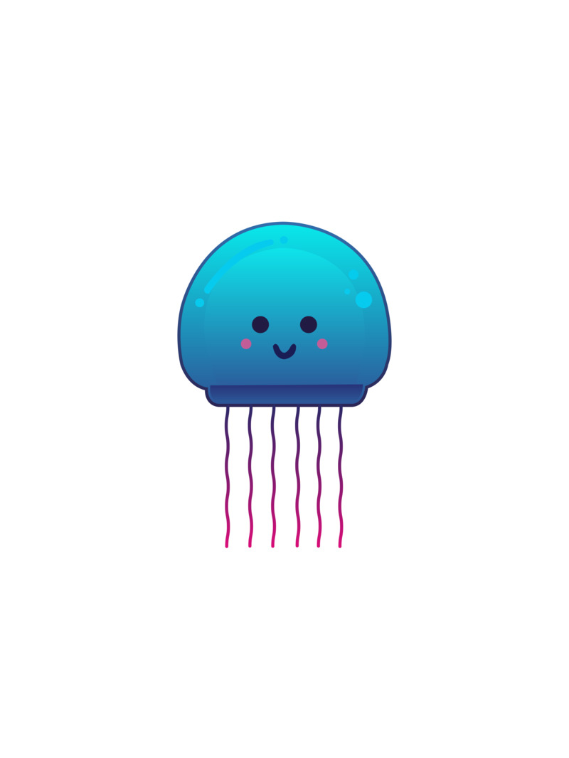 蓝色可爱卡通小章鱼