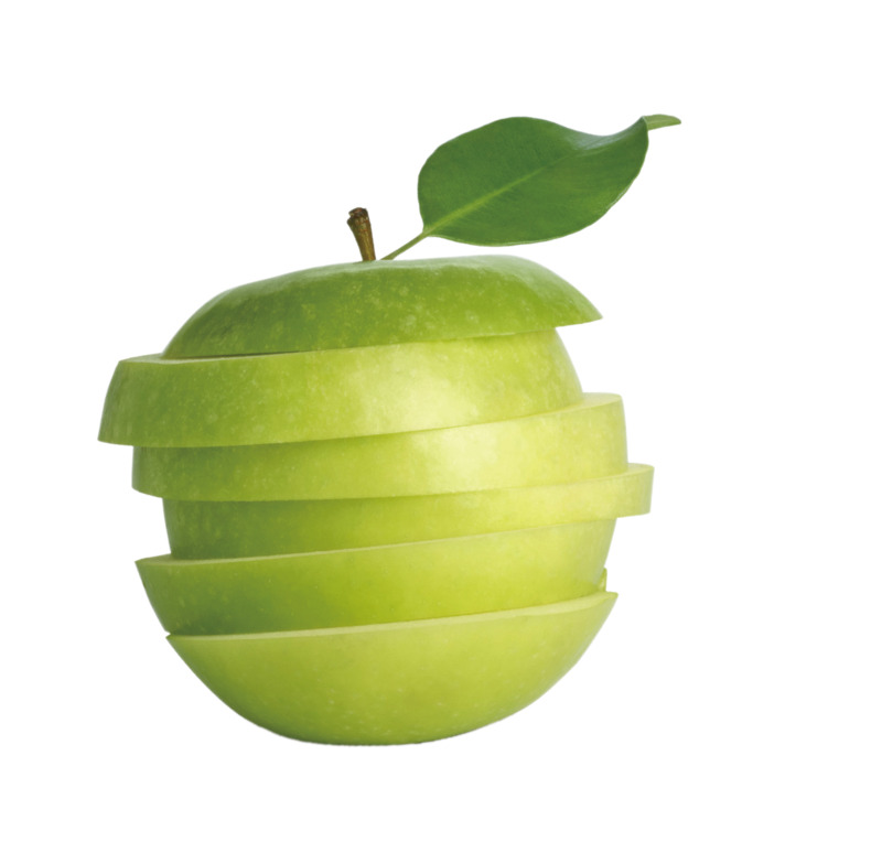 切片的青苹果