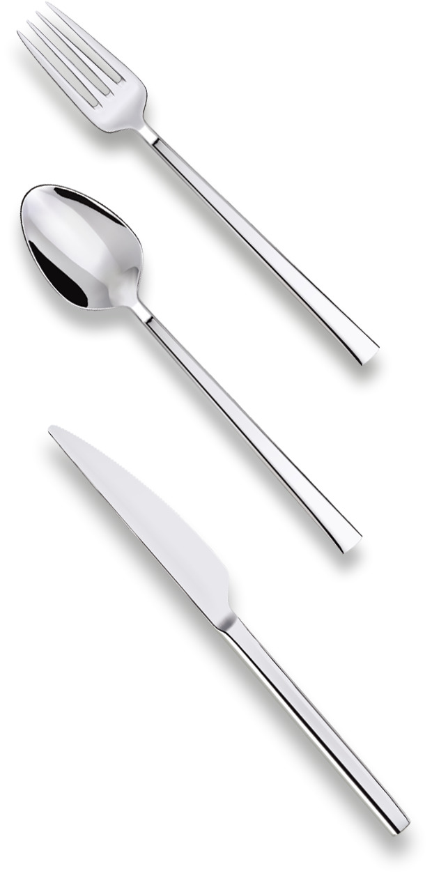 银色西餐餐具高清PNG透明图片-生活用品设计素材免费下载