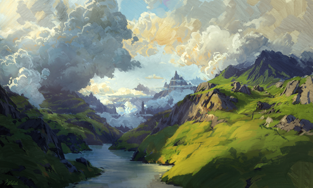 天空云河流阳光山脉风景4K高清车机横屏壁纸3840x2304免费下载