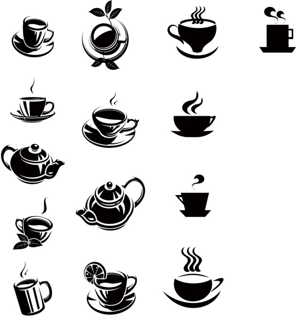 茶具矢量图高清PNG透明装饰元素墨迹笔触设计素材免费下载