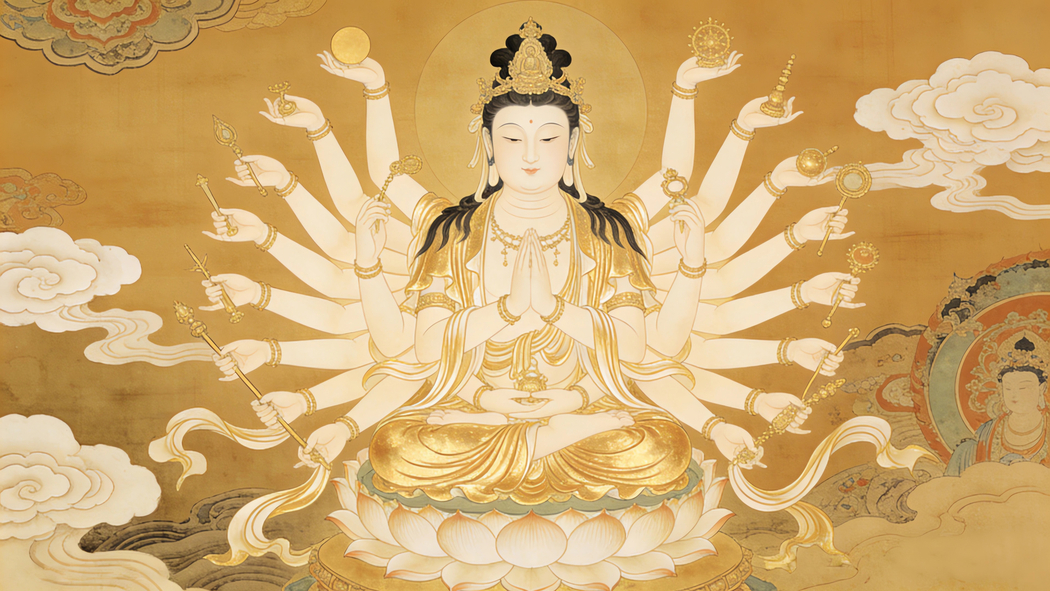 千手观音菩萨4K高清宗教壁纸3840x2160免费下载