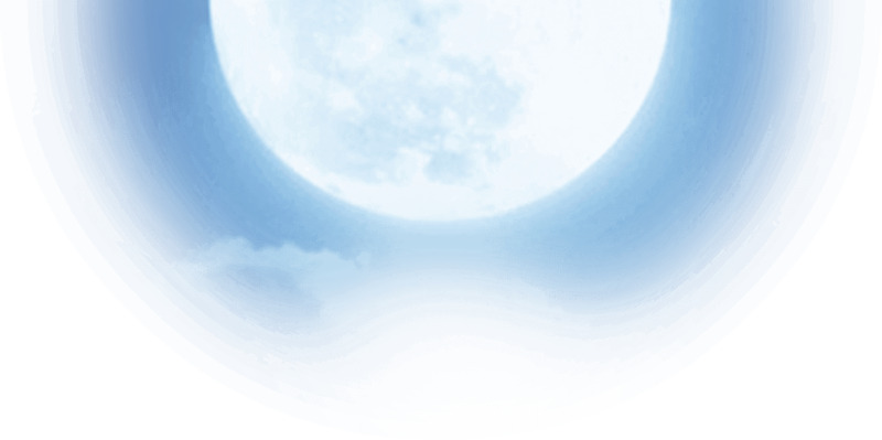 蓝色天空白色圆月中秋节高清PNG透明设计素材免费下载