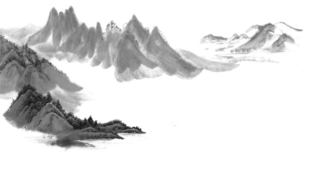 山水水墨画高清PNG中国风装饰元素设计素材免费下载