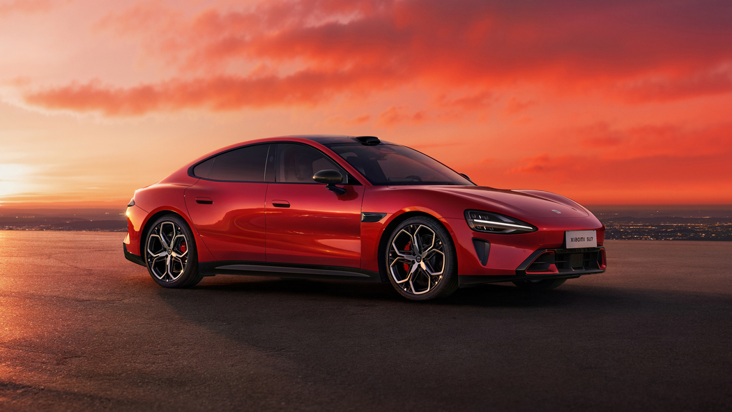 小米新一代SU7赤霞红4K汽车高清壁纸3840x2160免费下载