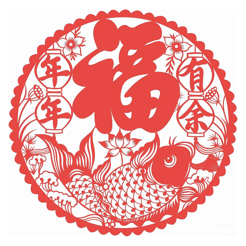 新年装饰中国风红色剪纸高清PNG透明图片设计素材免费下载