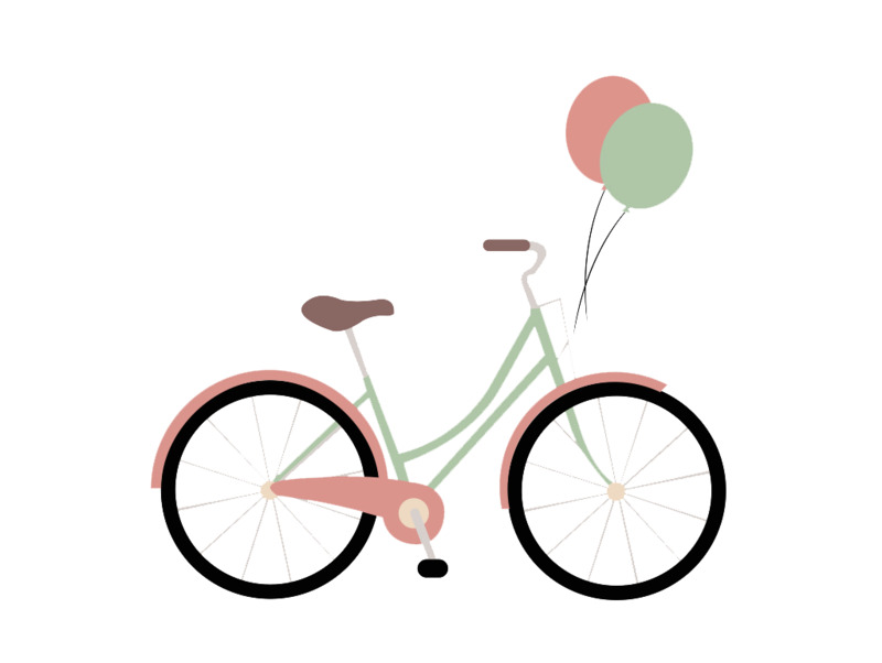 手绘卡通情人节表白季自行车元素高清PNG透明图片免费下载