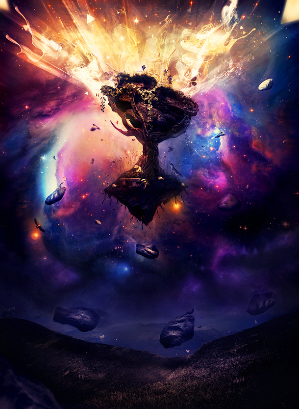 彩色神秘星空漩涡高清抽象梦幻PNG透明背景图片设计素材免费下载