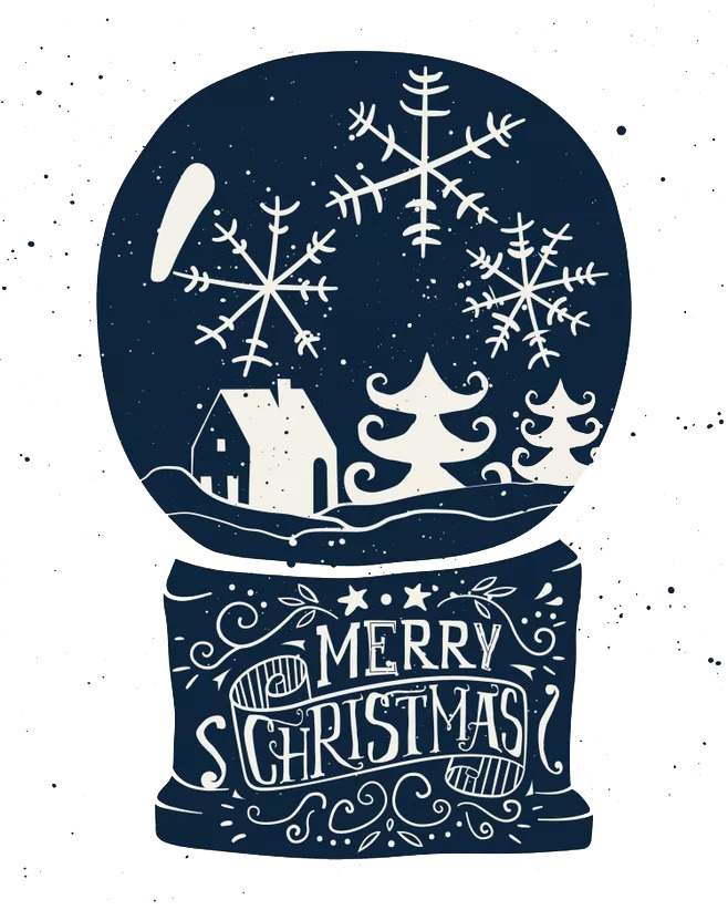 圣诞水晶球单色高清PNG透明节日素材免费下载