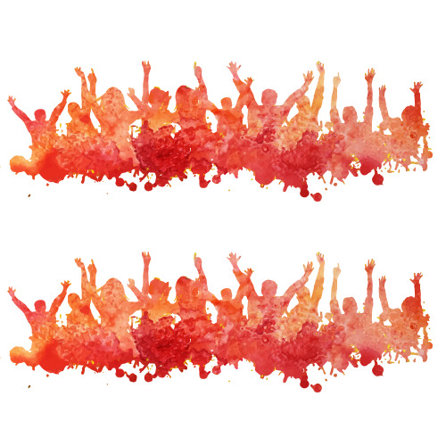 呐喊努力人群背景高清PNG透明装饰元素图案设计素材免费下载