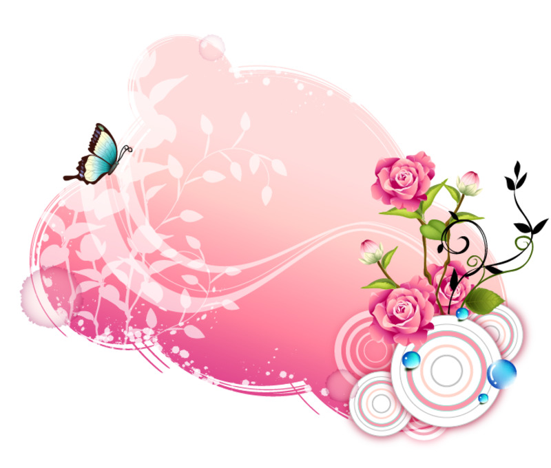 浪漫粉色卡通手绘高清PNG透明背景设计素材免费下载