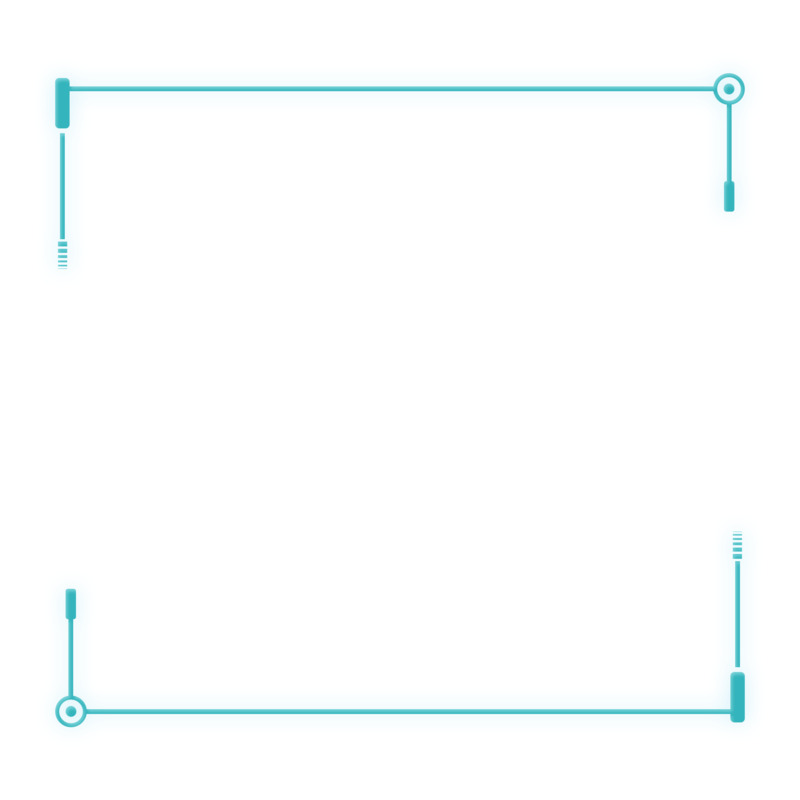 蓝色科技感外发光边框高清PNG透明设计素材免费下载