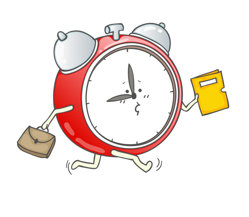 卡通奔跑闹钟高清免抠PNG透明手绘素材免费下载