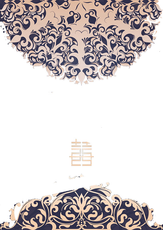 复古花纹婚礼邀请函设计素材_高清PNG透明装饰元素图片免费下载