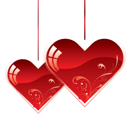 手绘花纹水晶爱心高清PNG透明素材-情人节节日元素设计图片免费下载