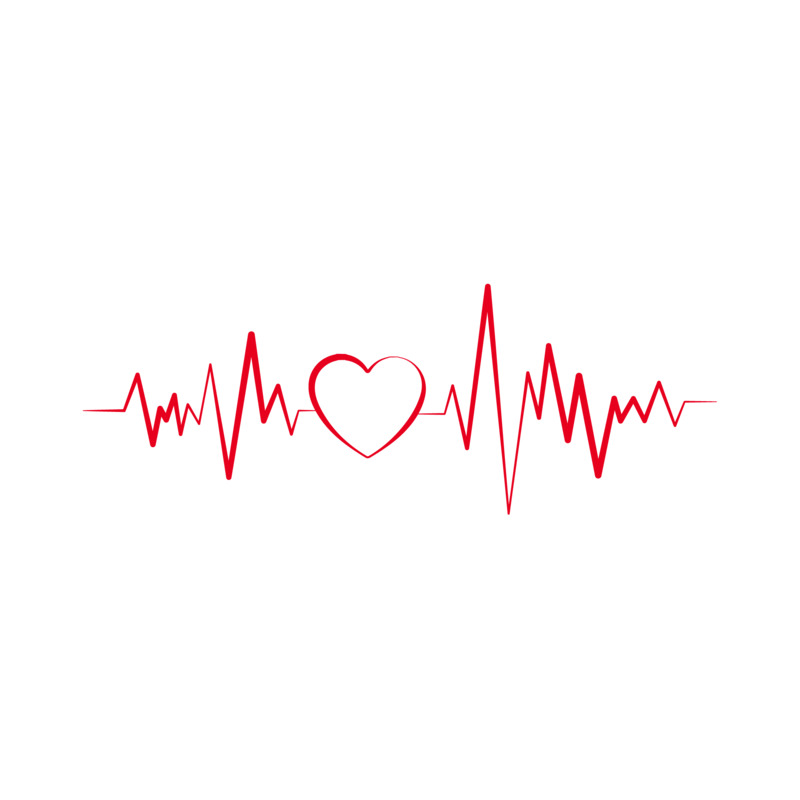 红色医学心电图高清PNG透明免扣设计素材免费下载