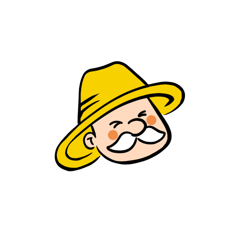 卡通农民伯伯头像高清PNG透明免扣设计素材免费下载