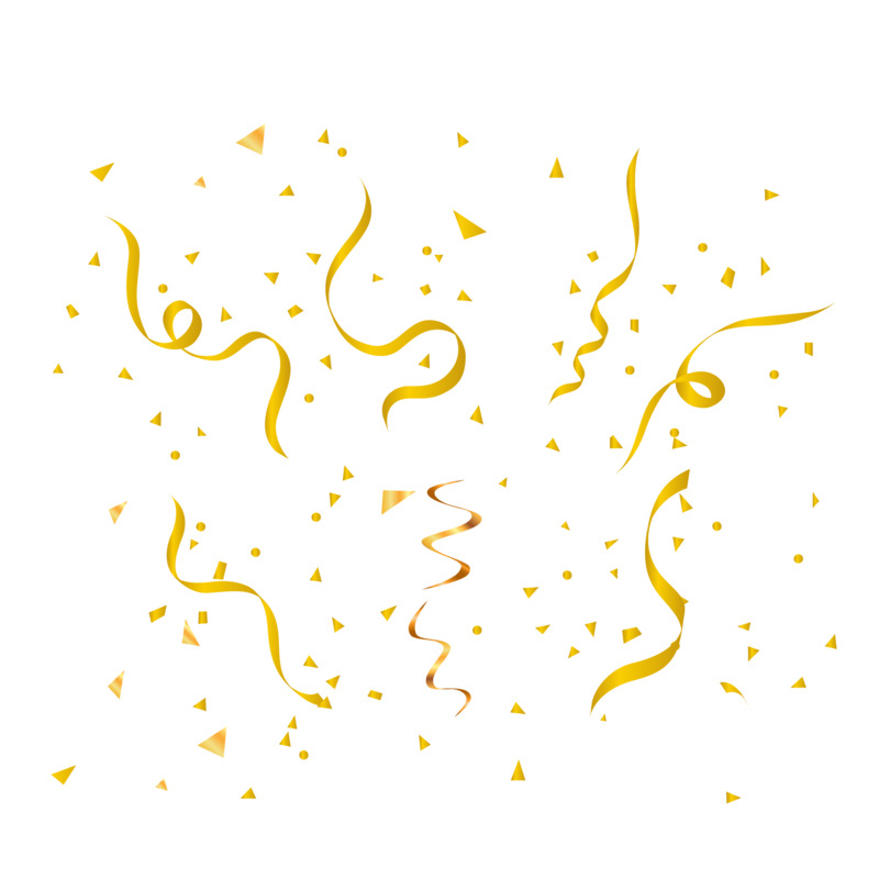 矢量手绘彩带高清PNG透明免扣设计素材免费下载