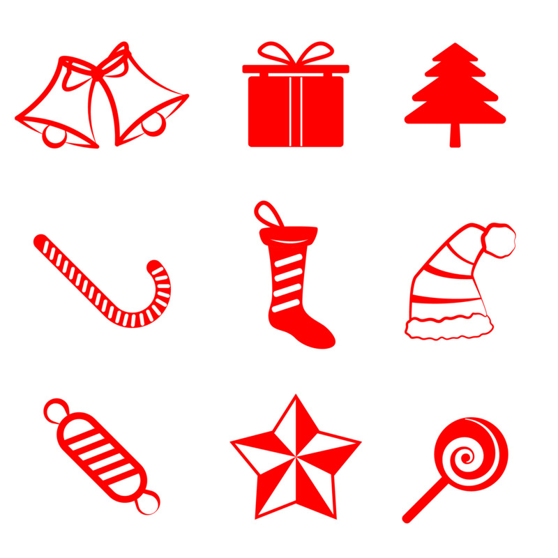 圣诞节剪纸装饰高清PNG透明免扣设计素材免费下载