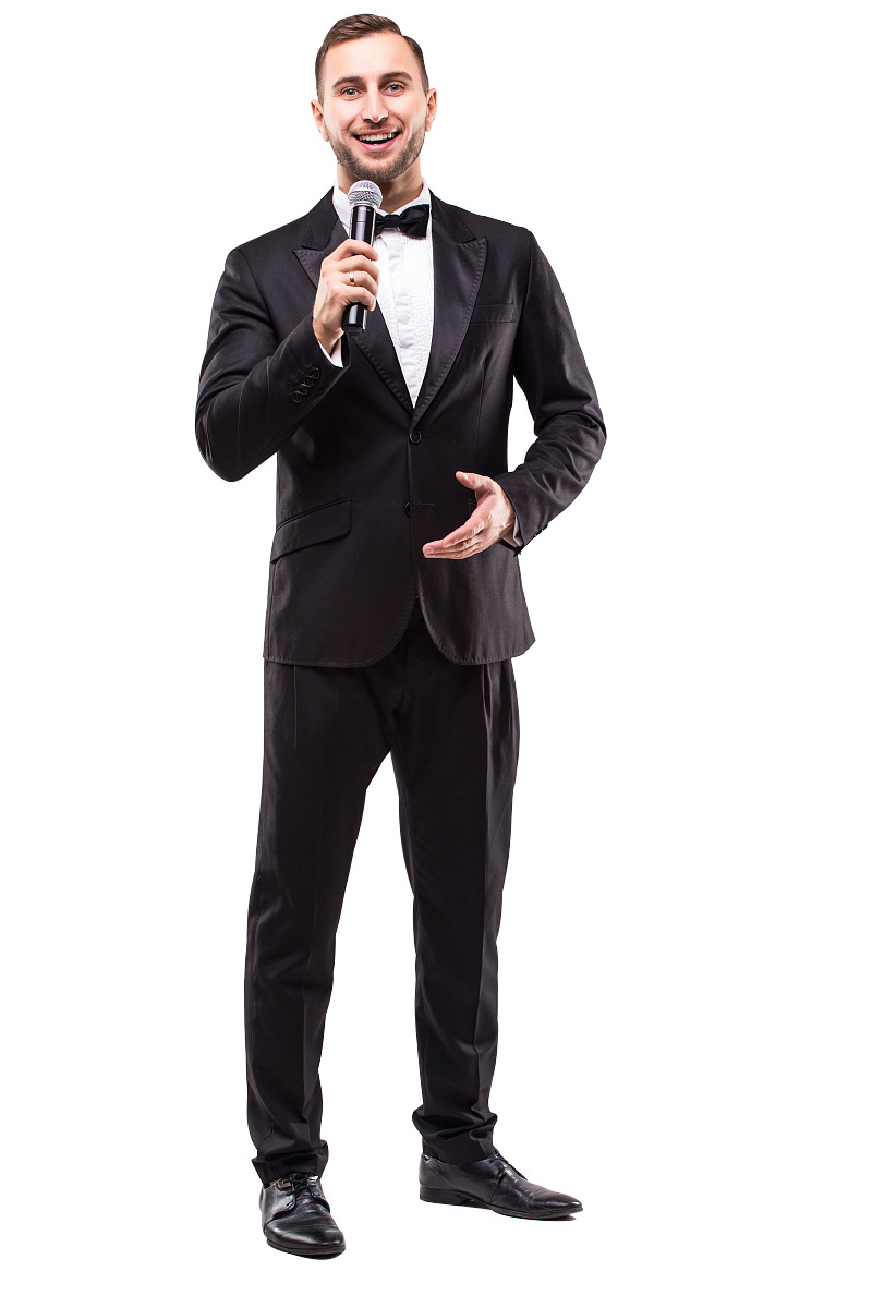 手持话筒人物抠像高清PNG透明及PSD设计素材免费下载