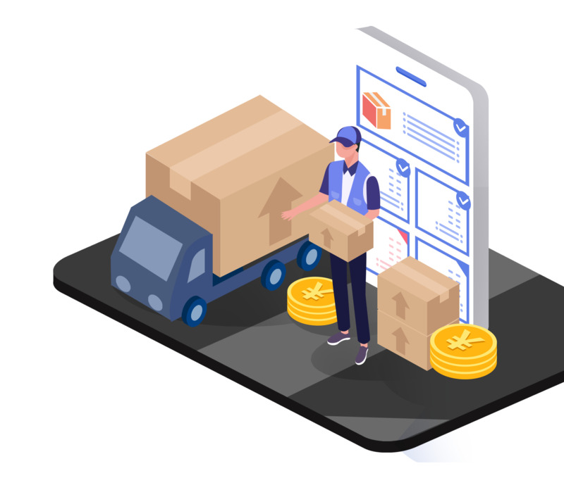 社会民生物流2.5D高清PNG透明免扣设计素材免费下载