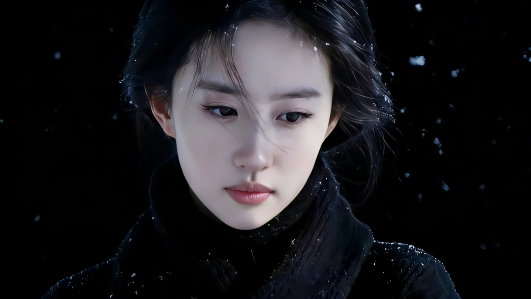 刘亦菲黑色背景唯美4K美女壁纸3840x2160