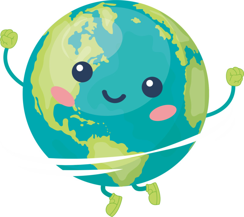 矢量可爱卡通地球高清PNG透明免扣设计素材免费下载