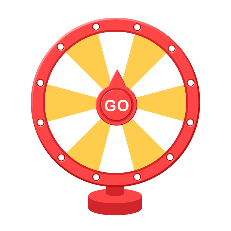 免扣卡通红黄色抽奖PNG透明高清设计素材免费下载