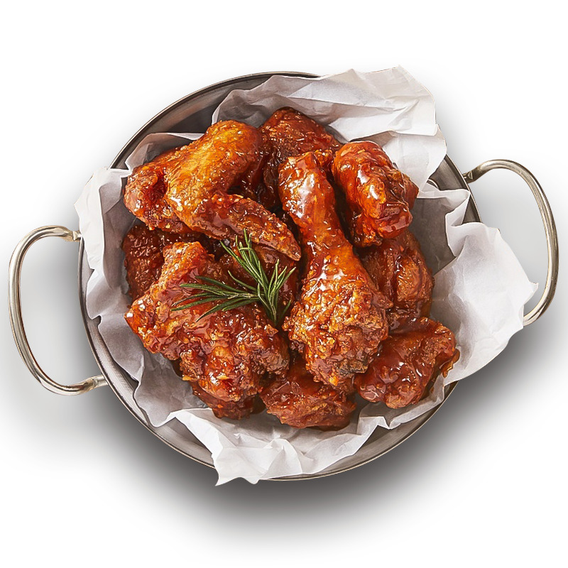 铁盘褶皱炸鸡高清PNG透明免扣设计素材免费下载