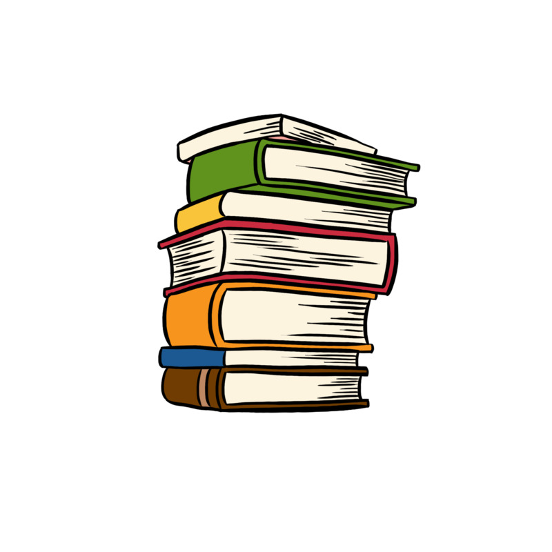 手绘卡通一摞书高清PNG透明免抠设计素材免费下载