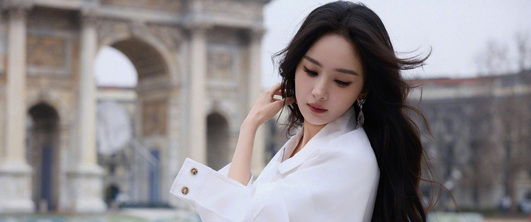 杨幂白色清新装4K超高清壁纸3440x1440免费下载