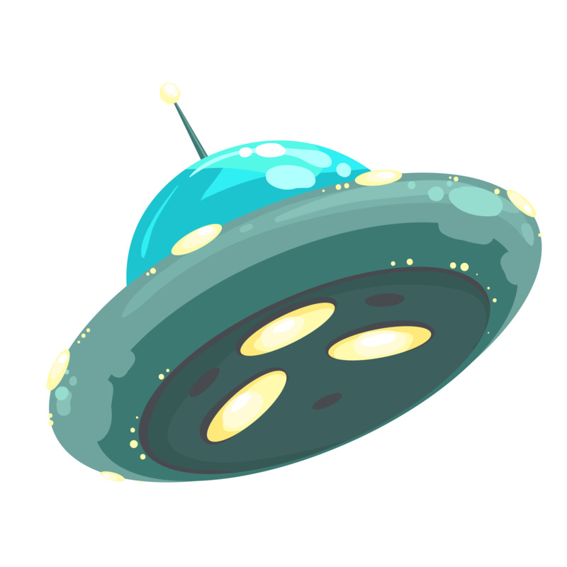 手绘蓝色宇宙飞船高清PNG透明免扣设计素材免费下载