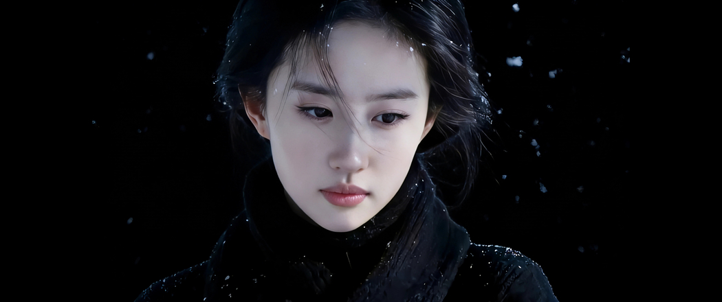 刘亦菲4K高清美女壁纸 3440x1440带鱼屏黑色背景免费下载