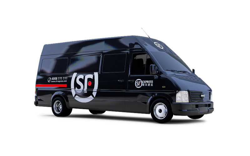 顺丰快递小汽车高清PNG透明免扣设计素材免费下载