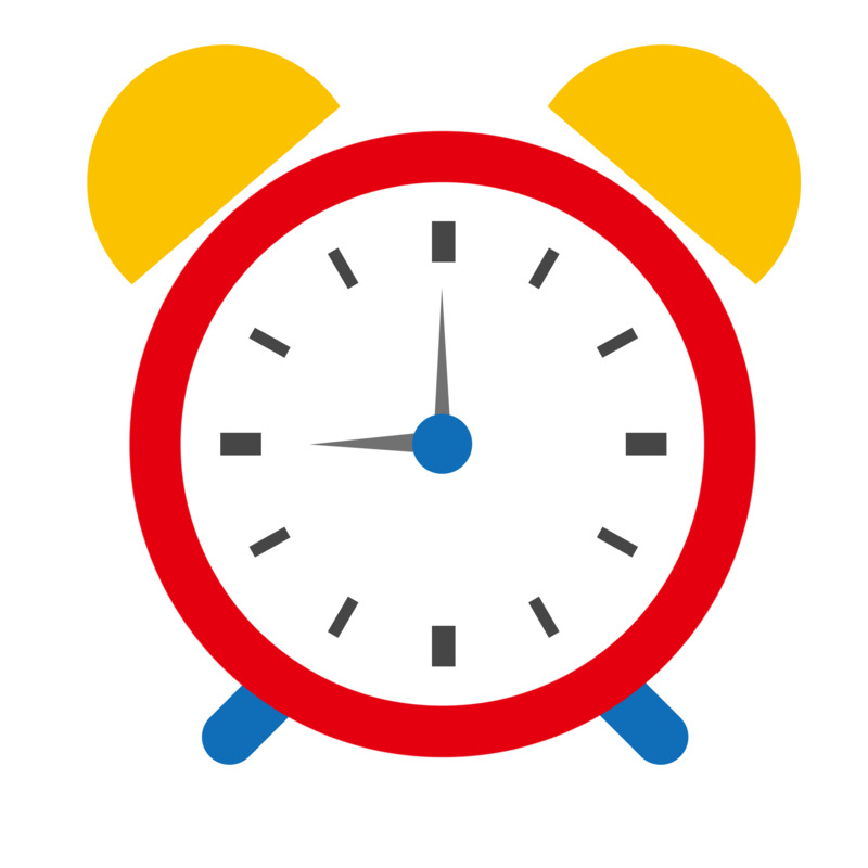 圆形定时闹钟卡通装饰素材-高清PNG透明免扣设计素材免费下载