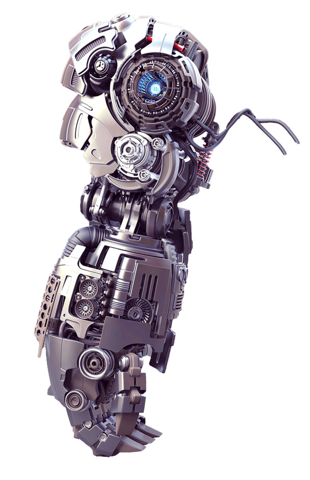 未来银色科幻纳米机械臂高清PNG透明免扣设计素材免费下载