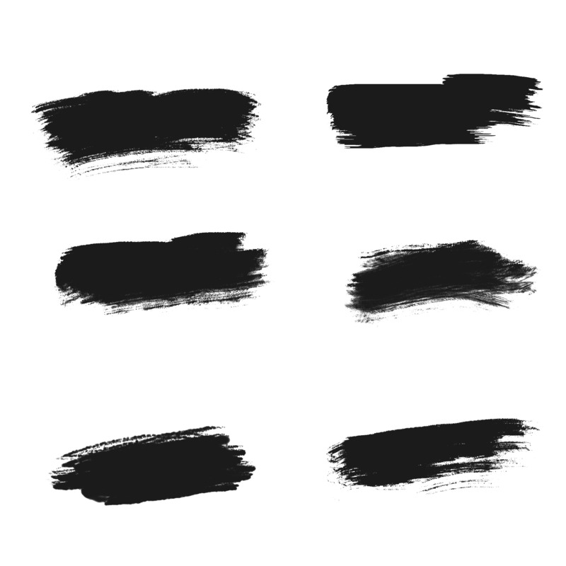 黑色水墨笔刷高清PNG透明免扣设计素材免费下载