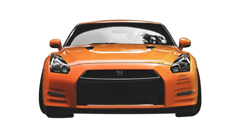 橘色橙色GTR赛车跑车正面高清PNG透明免扣设计素材免费下载