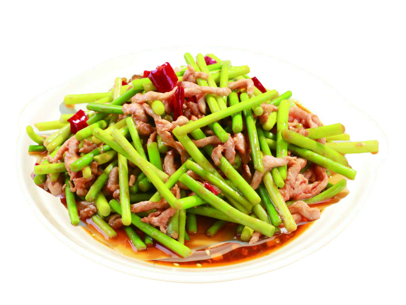 农家小炒蒜苔肉丝高清PNG透明免扣设计素材免费下载