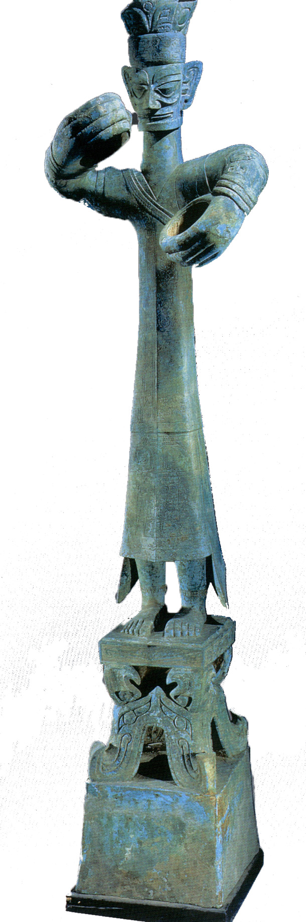 三星堆大型铜立人像高清PNG透明免扣设计素材免费下载