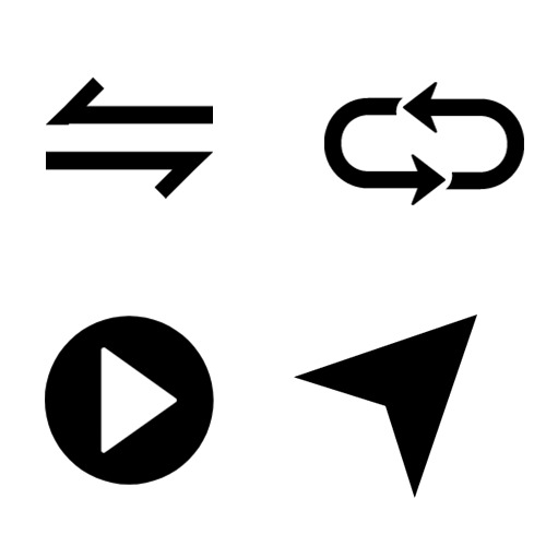 黑色循环播放箭头图标高清PNG透明免扣设计素材免费下载