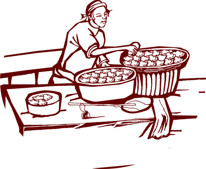 手工水饺线稿高清PNG透明免扣设计素材免费下载