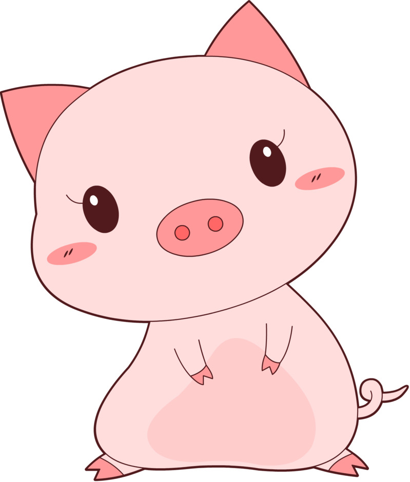 Q版可爱卡通十二生肖小猪高清PNG透明免扣设计素材免费下载