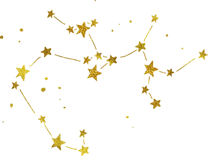 烫金星座星星元素高清PNG透明免扣设计素材免费下载