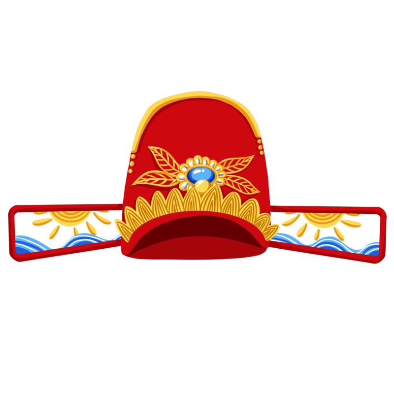 古代状元帽子高清PNG透明免扣设计素材免费下载