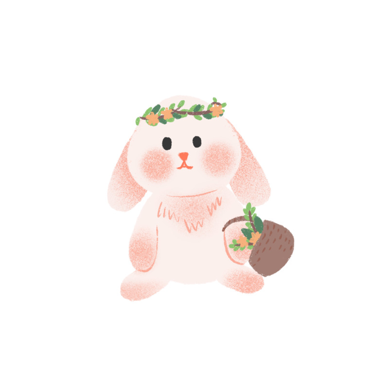 手绘可爱复活节小兔子高清PNG透明免扣设计素材免费下载