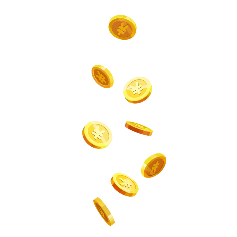 金币雨漂浮高清PNG透明免扣图片设计素材免费下载